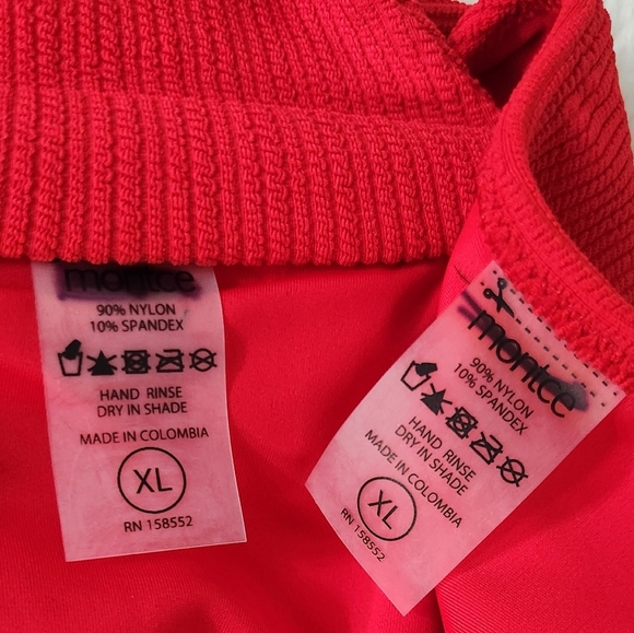 New!Set Montce Red crimson Micro Scrunch Lulu Swimsuit - Picture 14 of 14